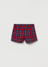 Ovs Baby Girl Tartan Patterned Shorts With Turn-Ups
